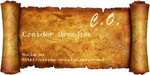 Czeider Orsolya névjegykártya